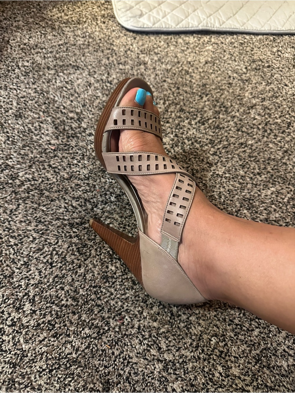 Jessica Simpson Taupe Strappy High Heel Sandal